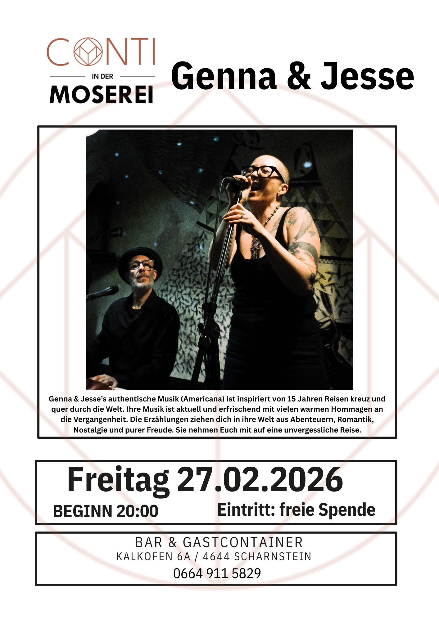 Conti in Scharnstein präsentiert Authentische Americana-Musik – inspiriert von 15 Jahren Reisen. Warm, erzählerisch, voller Nostalgie, Abenteuer und purer Freude.